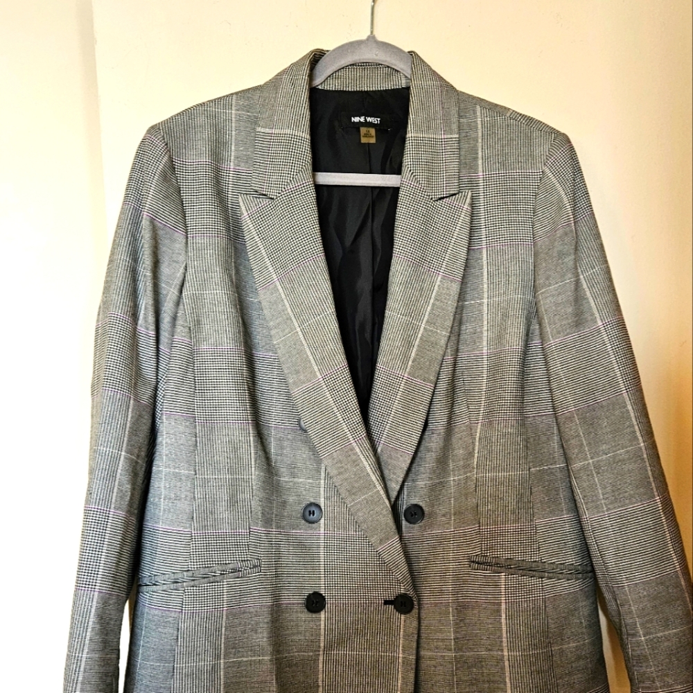 Nine West Plaid Blazer